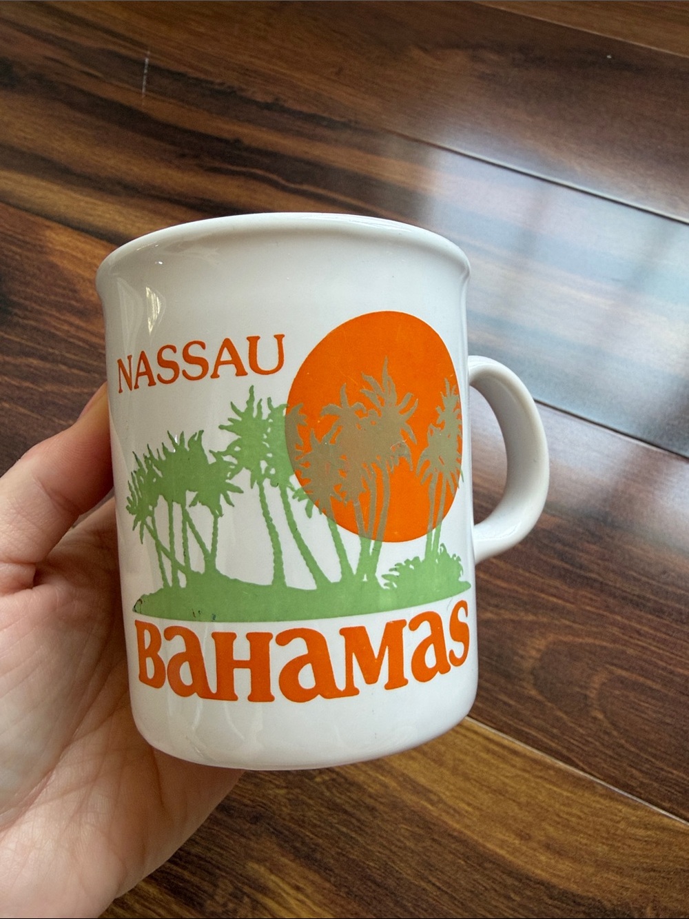 4/$20 VTG 70s 80s Ceramic Mug Bahamas Made in England Palm Trees Retro Vacation